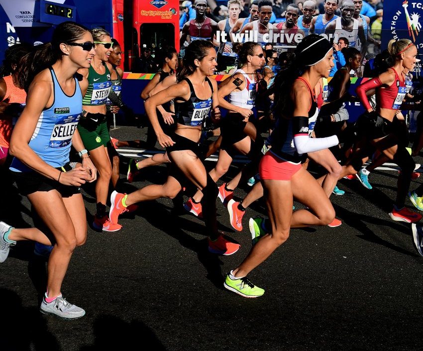 Femmes américaines au départ du marathon de New-York