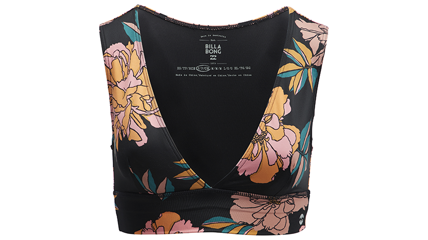 Soutien-gorge Plunging Billabong noir avec des fleurs