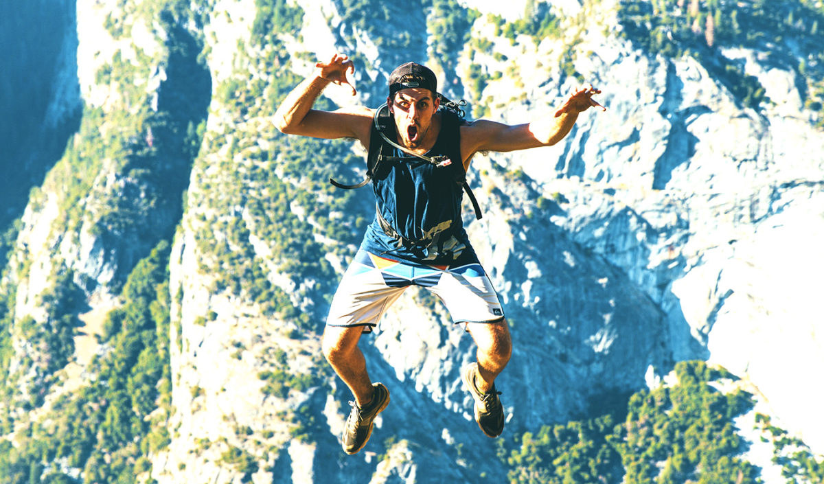 Illustration livre Eloge de la peur avec un homme en chute libre